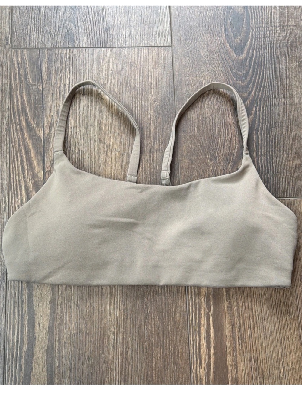 Lululemon Wunder Train Strappy Racer Bra A/B Cup Size 10 Nomad Green Brown